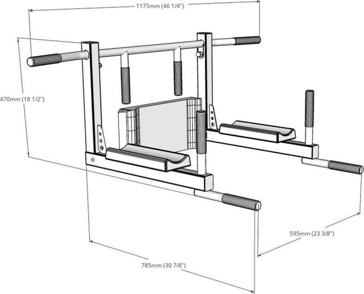 Actual product image BenchK Pull-up bar and dip bar - wall solution