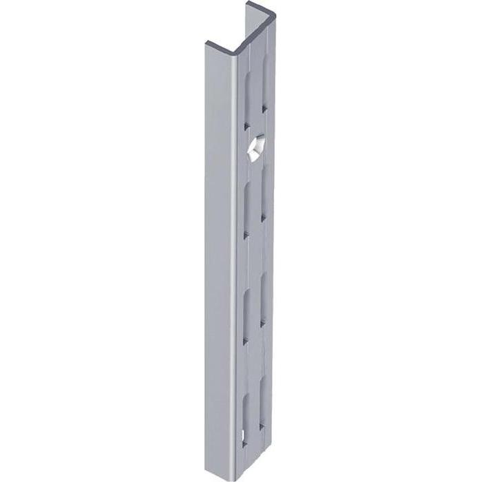 Element-System, Regalträger, Wandschiene Länge 2000 mm weissaluminum Stahl zweireihige Lochung