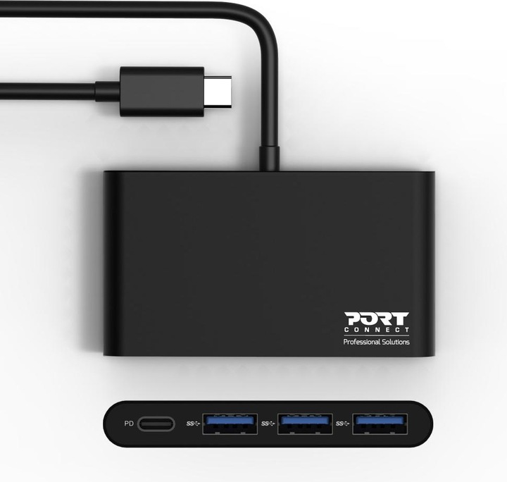 Actual product image Port Designs USB-C hub (USB-C, 3 Ports)