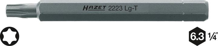Immagine prodotto HAZET Bit 2223LG-T30 ∙ Attacco esagonale, massiccio, 6,3 (1/4 di pollice) ∙ Profilo interno TORX ∙… (T30)