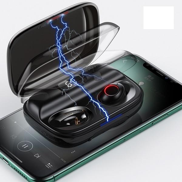 Actual product image Usams Słuchawki Bluetooth 5.0 TWS YJ series bezprzewodowe czarny/black BHUYJ01 (4.50 h, Wireless)