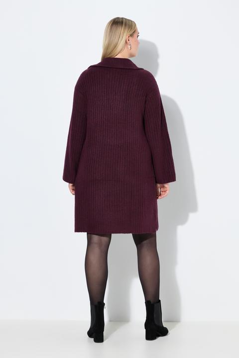 Actual product image Ulla Popken Ribbed Knit Long Sleeve Troyer Collar Dress (42, 44)