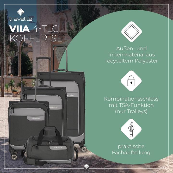 Actual product image Travelite VIIA 4-wheel suitcase set 4 pcs. (195 l)