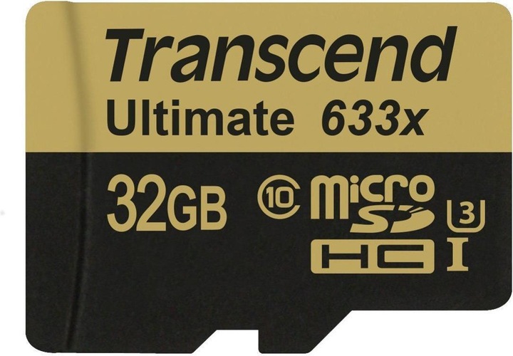 Transcend microSDHC Ultimate 633x UHS-I U3 met adapter (32 GB, microSDHC, U3, UHS-I)