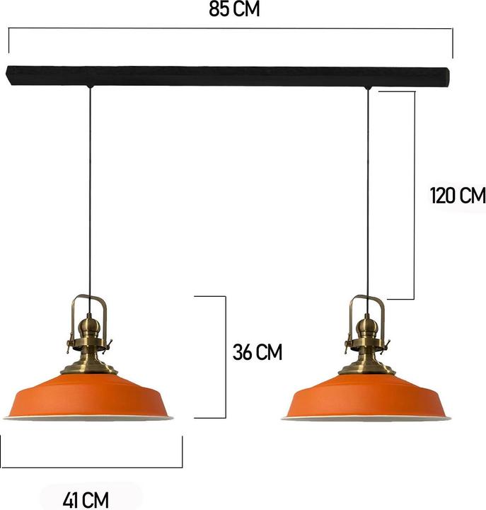 Productafbeelding Bamyum Asletl Pendelleuchte Orange x2 Flamme (E27)