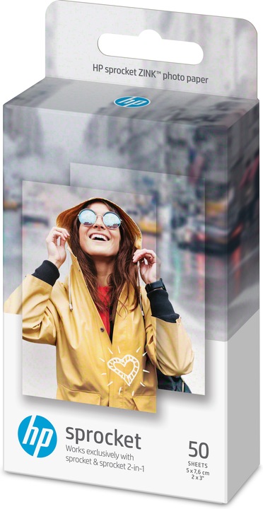 HP Sprocket Fotopapier Zink (290 g/m², Photo (5x7.6cm), 50 x)