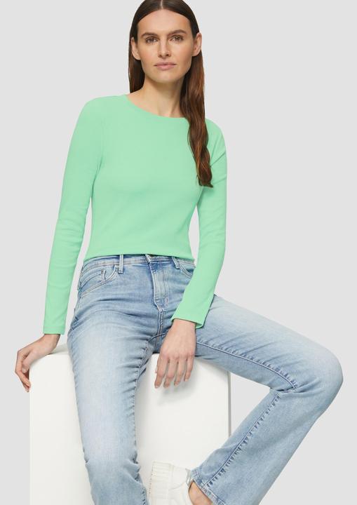 Actual product image S.Oliver T-Shirt Geripptes Langarmshirt im Slim Fit (46)