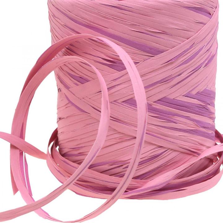 Produktbild Viana Reissfestes Raffia Multicolor Bastband rosa pink dekoratives Geschenkband