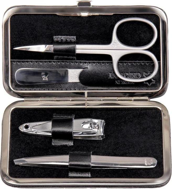 Produktbild Sacher TF100R.0104 - 4-teilig Maniküretui Manikürenset schwarz Leder