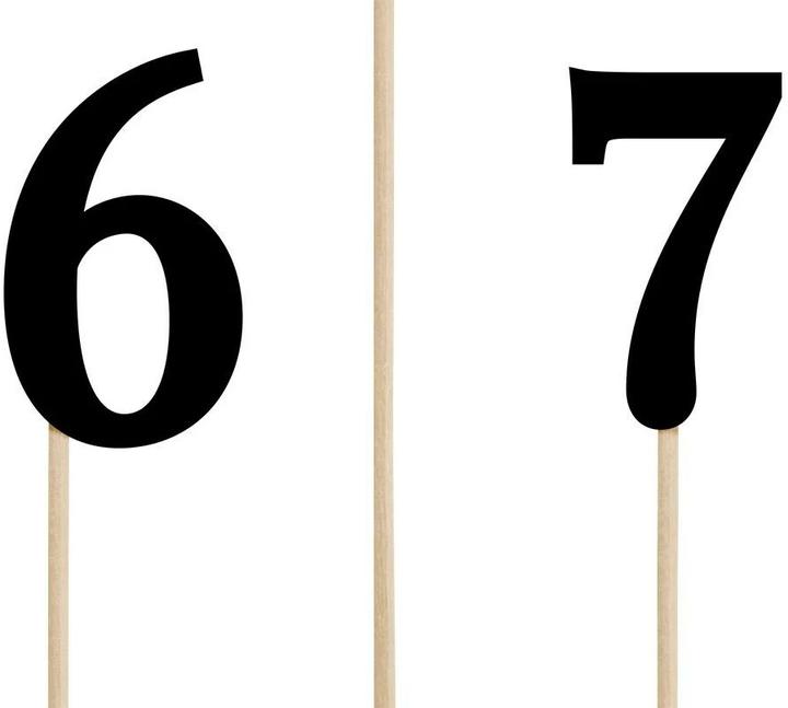 Produktbild Partydeco Tischkarte Nummern 26 cm, 10 Stück, Schwarz (10 Stk.)