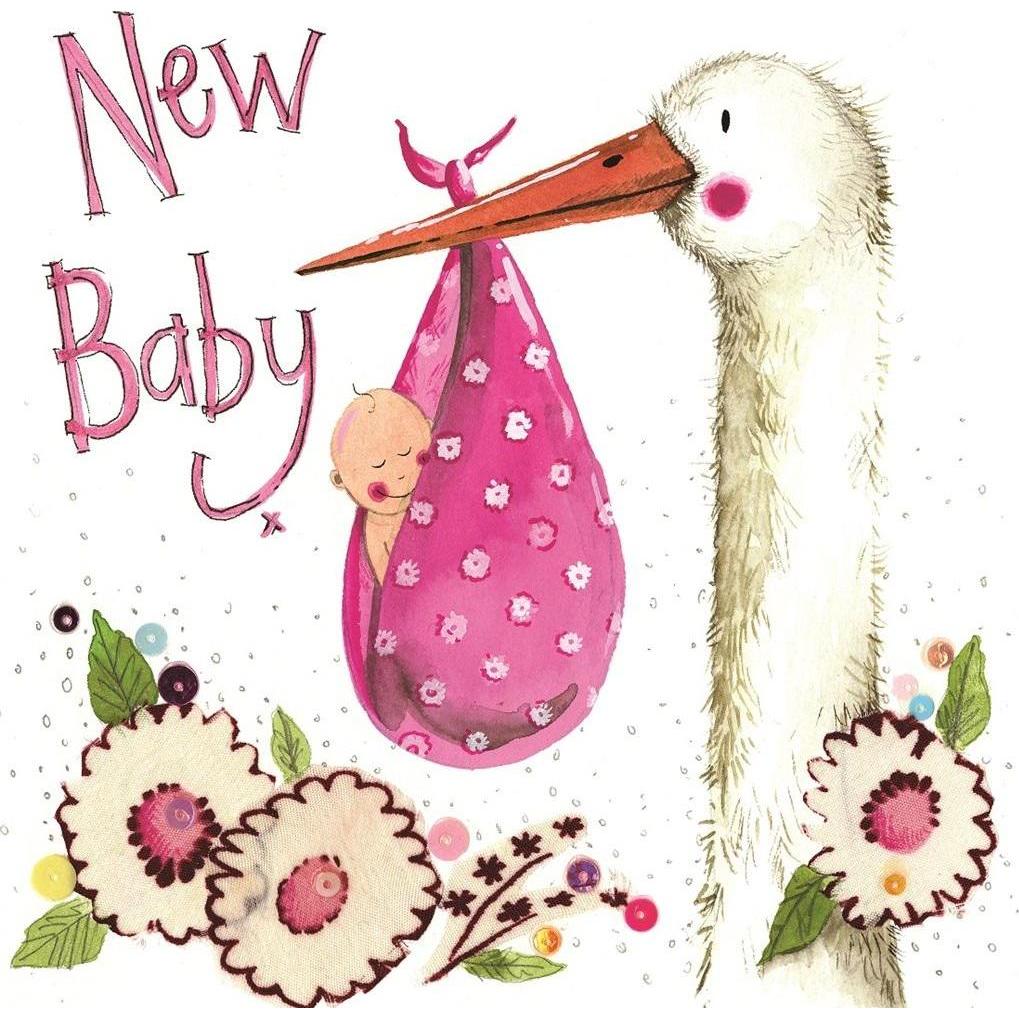 Tesla Geburtskarte S291 Mädchen Storch (54627051)