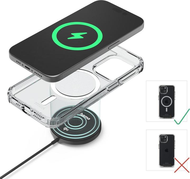 Actual product image Hama Induction charger 2500 mA Qi2 00201725 Outputs Induction charging standard (15 W)