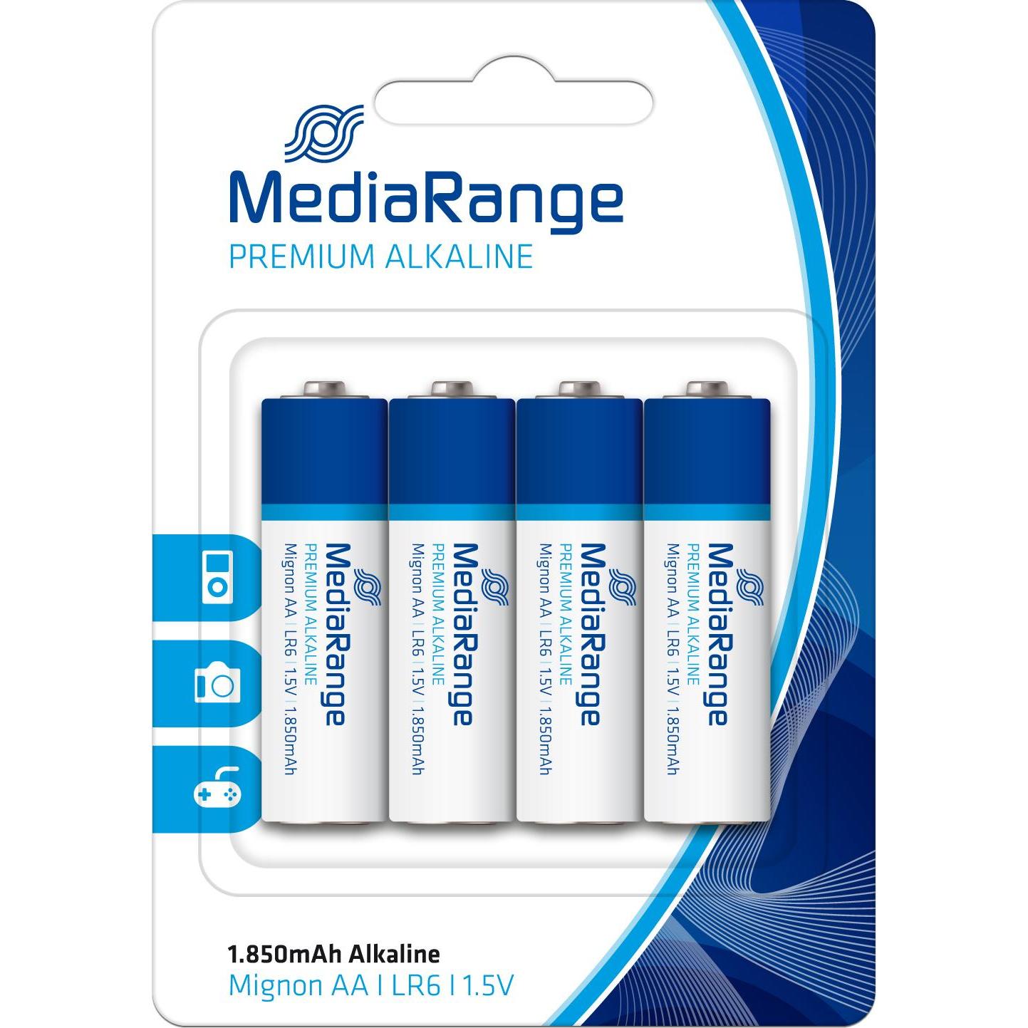 Thumbnail - MediaRange Premium - Batterie 4 x AA-Typ - Alkalisch (4 Stk., AA, 1850 mAh), Batterien + Akkus