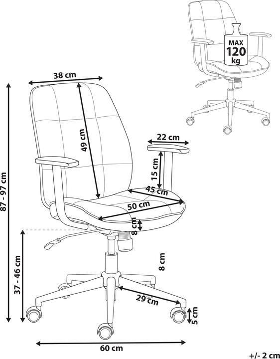 Produktbild Beliani Carlton (37 - 46 cm)