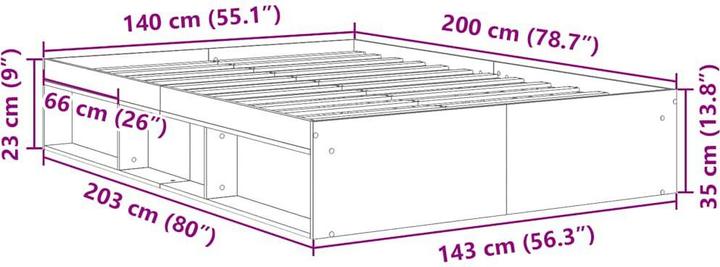 Image du produit vidaXL Bettgestell (140 x 200 cm)