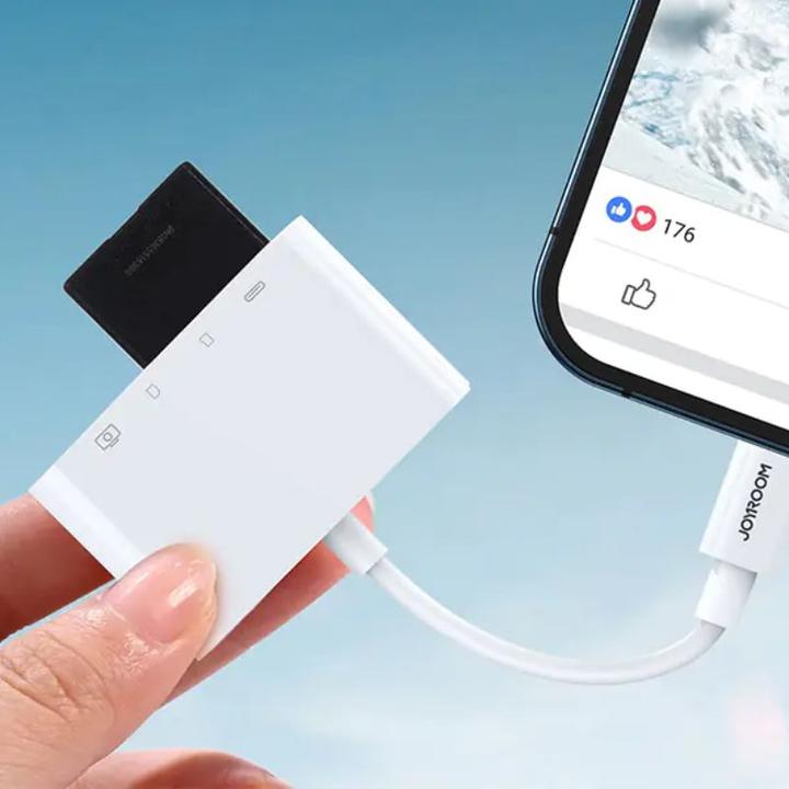 Actual product image Joyroom Lightning to USB OTG Card Reader (Lightning, USB-A, USB Type C, SD card)