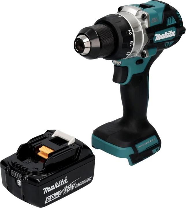 Actual product image Makita Maktia DDF 486 G1 cordless drill driver 18 V 130 Nm Brushless + 1x battery 6.0 Ah - without charger (Rechargeable battery operated)