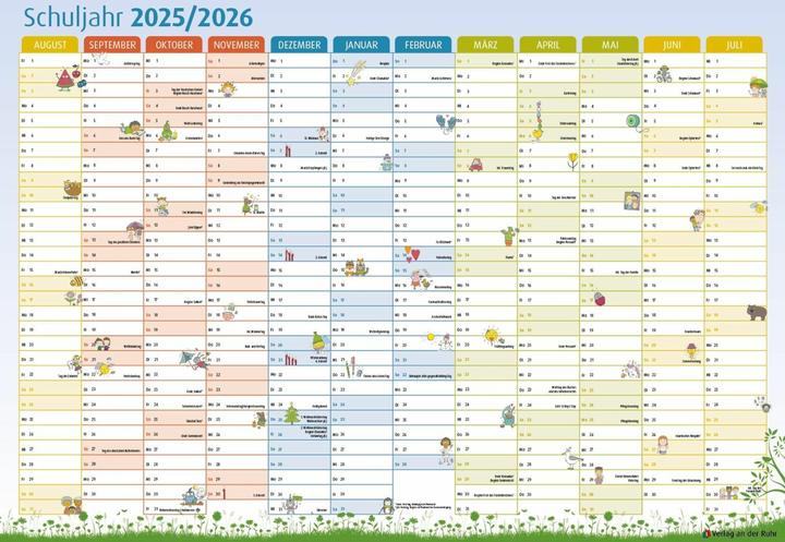 Der Schuljahres-Wandkalender 2025/2026, A1 (A1, Couverture rigide, Allemand)