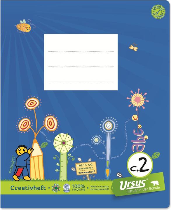 Produktbild Ursus Schulheft C.2 19.5 x 24 cm quart, Liniert, Blau (19.5 x 24 cm, Liniert, Weicher Einband)