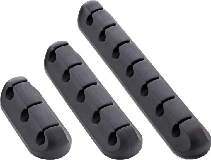 InLine ® Kabelmanager-Set, 3-, 5-, 7-fach, selbstklebend, schwarz (12.60 mm, 3 Stk.)