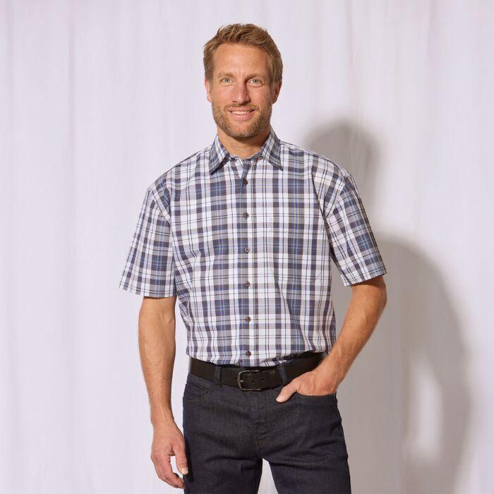 Immagine prodotto Explorer Kurzarmhemd, kariert anthrazit-blau (3XL)