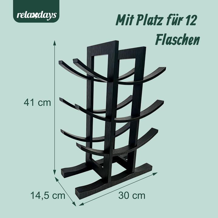 Actual product image Relaxdays winerack (12 bottles, 30 x 14.50 x 41 cm)