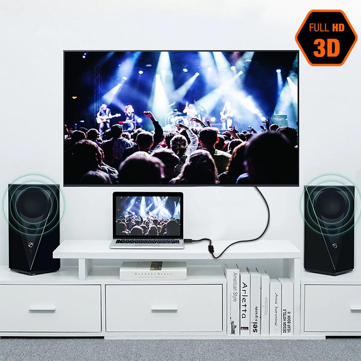 Image du produit LinQ Adaptateur de port DisplayPort / HDMI / câble vidéo, 23cm de câble, - Noir (HDMI, 15 cm)