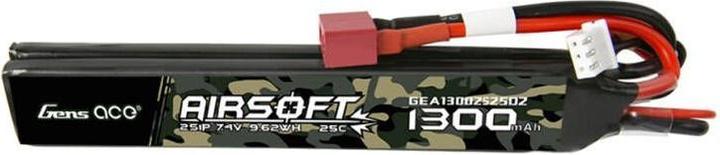 Actual product image Gens Ace 25C 1300mAh 2S1P 7.4V Saddle Airsoft Gun Lipo Battery with T Plug (7.40 V, 1300 mAh)