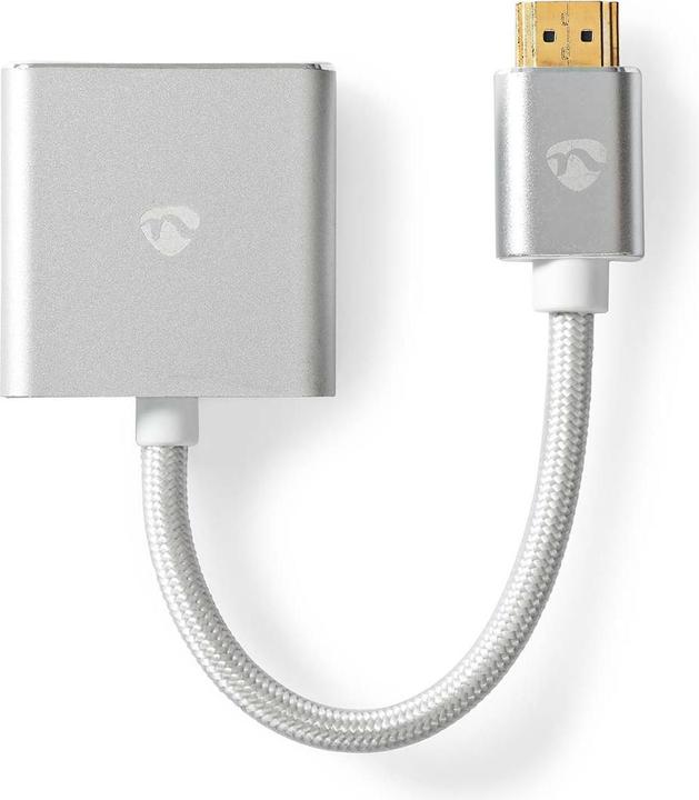 Actual product image Nedis VGA adapter | HDMI™ male | VGA female | Gold-plated | Straight | Aluminium | Silver | Packaging (0.15 m)