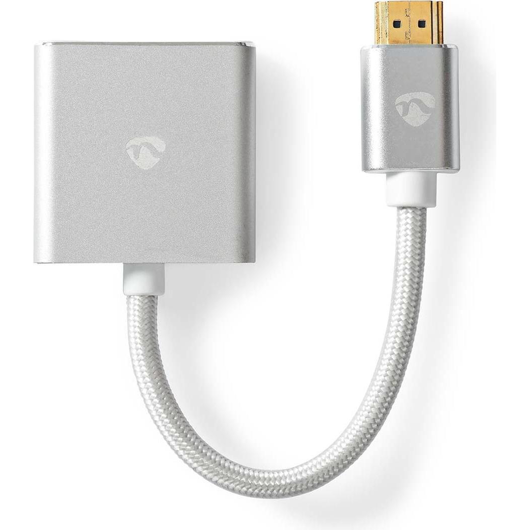 Nedis Adattatore VGA Spina HDMI™ Presa VGA Placcato oro Dritto Alluminio Argento Imballaggio (0.20 m), Cavo video