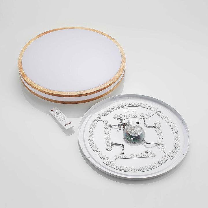 Actual product image Lindby Emiva LED ceiling lamp, light strip centered (2000 lm)