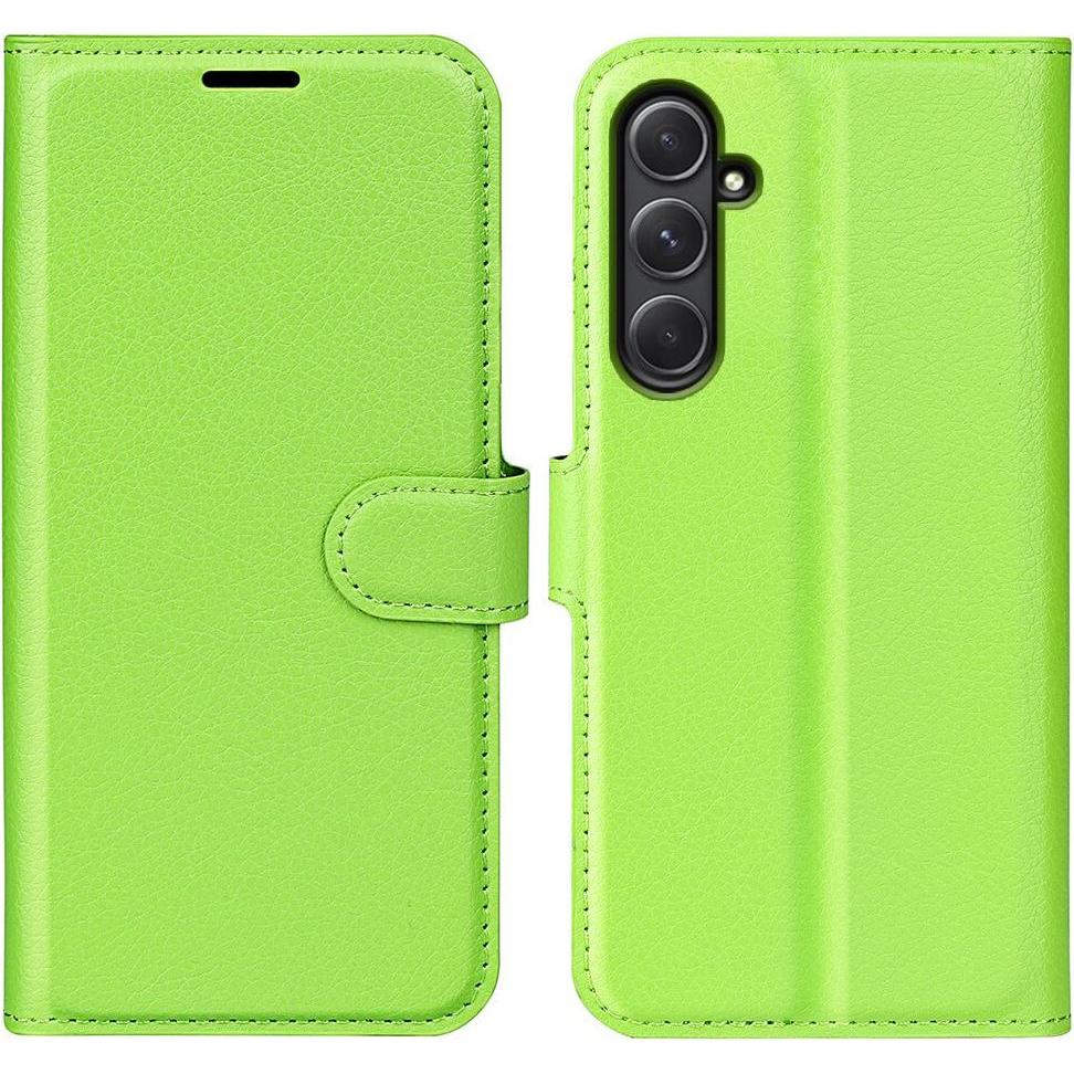 Thumbnail - Cover-Discount Galaxy A55 - Leder Etui Hülle grün (Samsung Galaxy A55), Smartphone Hülle, Grün