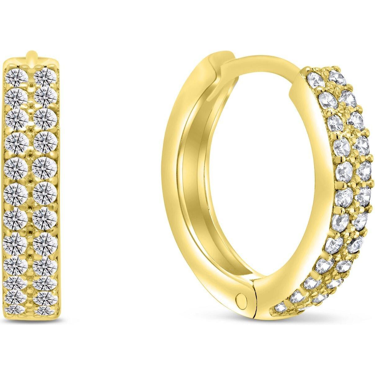 Brilio, Orecchini, Argento - Orecchini a cerchio senza tempo in argento placcato oro EA343Y