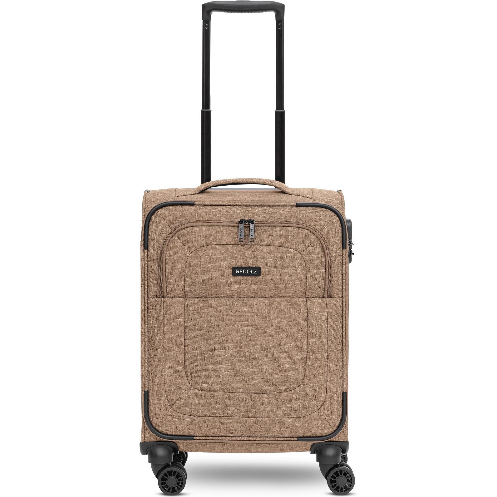 Redolz, Koffer, Essentials 12 CABIN 4 Rollen Kabinentrolley 55 cm, Braun, (42 l, Handgepäck (bis 50l))