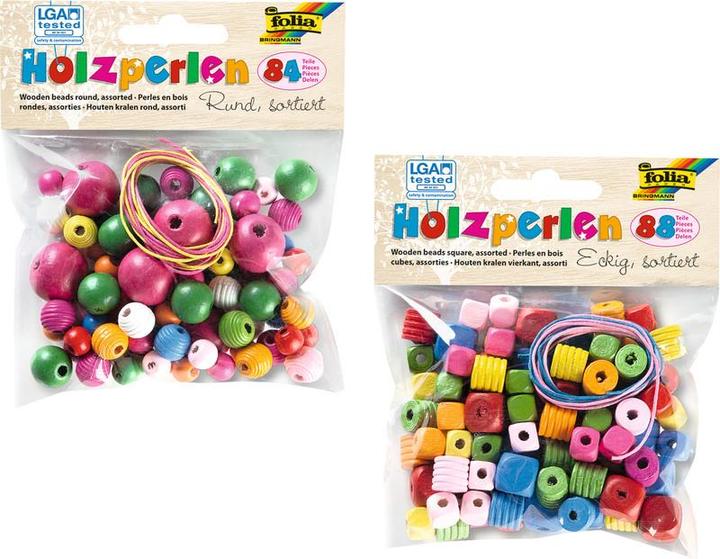 Produktbild Folia Holzperlen eckig