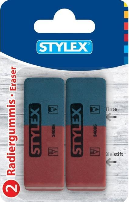 Produktbild Stylex Radiergummi, 2 Stück, Tinte, Blei- und Buntstifte