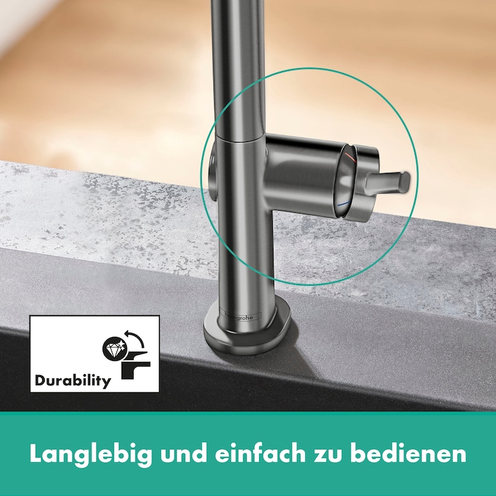 Actual product image hansgrohe Sink mixer 270 Talis M54 1 jet brushed black chrome
