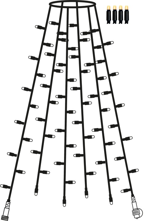 Actual product image Star Trading System 24 Extra, tree light chain 6 strands, 28x180cm (0.07 m)