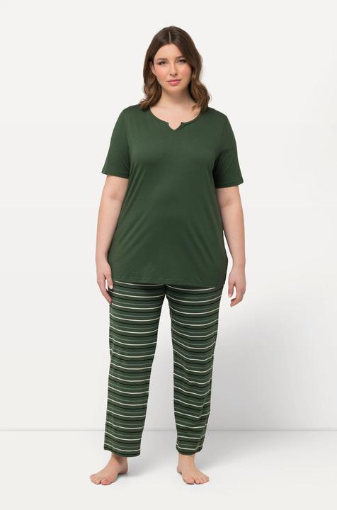 Produktbild Ulla Popken Pyjama, Ringel, Tunika-Ausschnitt, Halbarm (42, 44)