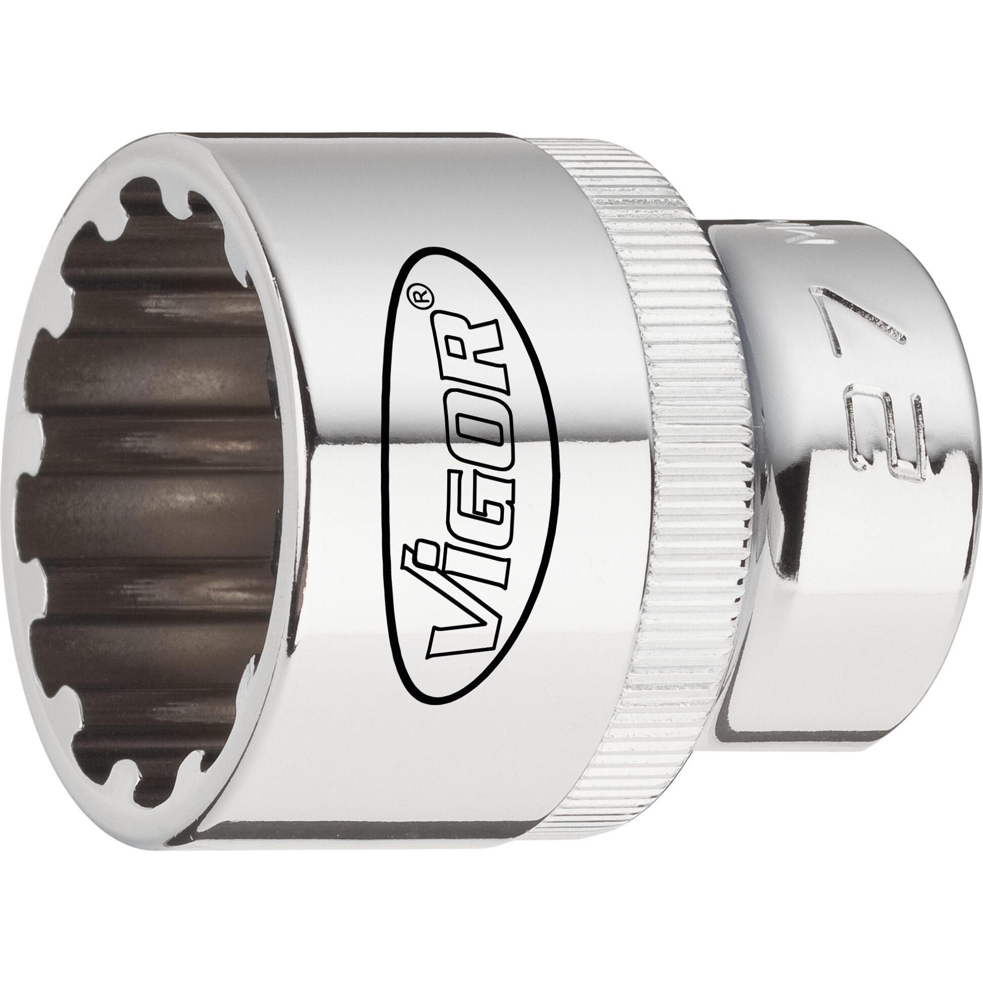 Thumbnail - Vigor, Steckschlüssel + Stecknuss, Multiprofil Steckschlüsseleinsatz Satz ∙ V1898 ∙ Vierkant12,5 mm (1/2 Zoll) ∙ Multipr...