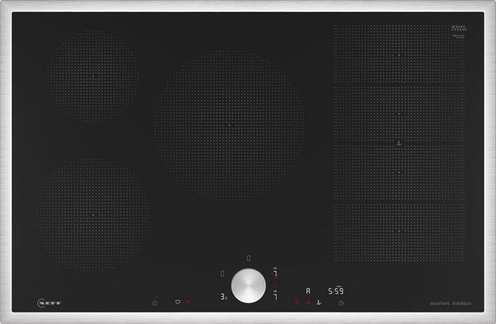 Image du produit Neff N 90, Table de cuisson à induction, 80 cm, noir, Avec cadre en applique, T68STV4M0