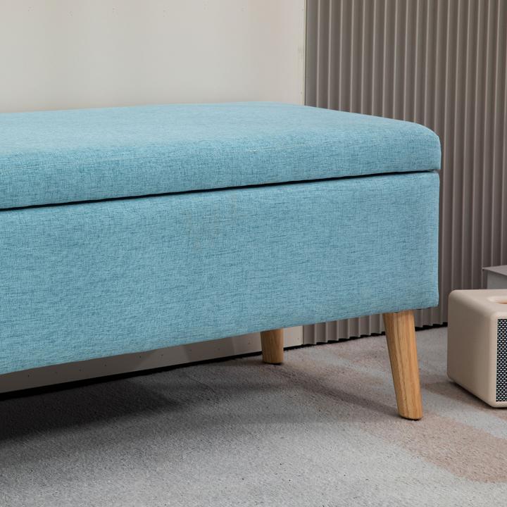 Image du produit Homcom Sitzbank Polyester, Kautschukholz Blau (39 cm)