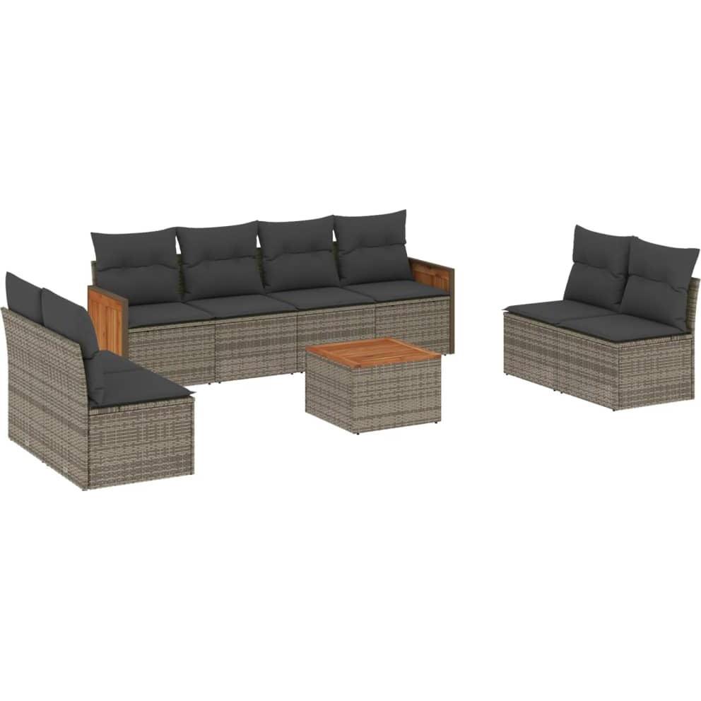 VidaXL, Gartenlounge, 10-tlg. Garten-Lounge-Set mit Kissen