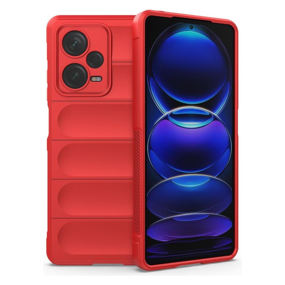 Hurtel Magic Shield Case Für Xiaomi Redmi Note 12 Pro+ Flexible Panzerhülle Rot (Xiaomi Redmi Note 12 Pro+), Smartphone Hülle, Rot