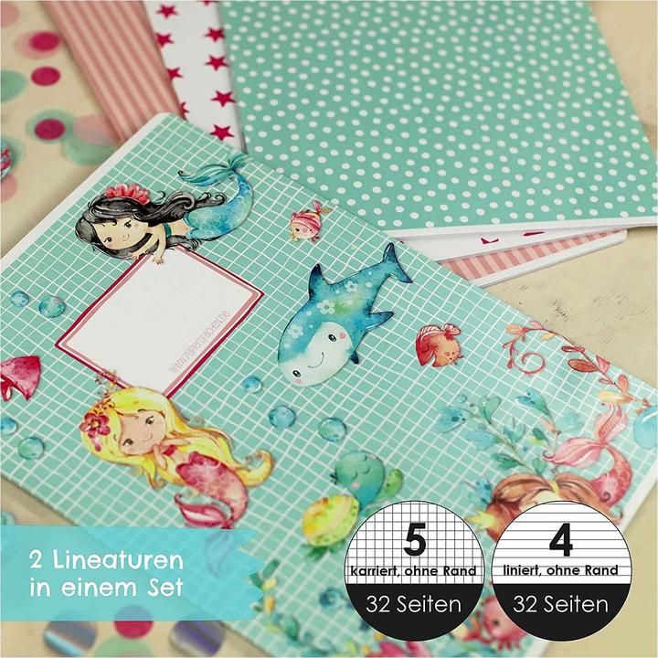 Immagine prodotto Papierdrachen Set di 4 quaderni DIN A5 - Sirena (VE 4)
