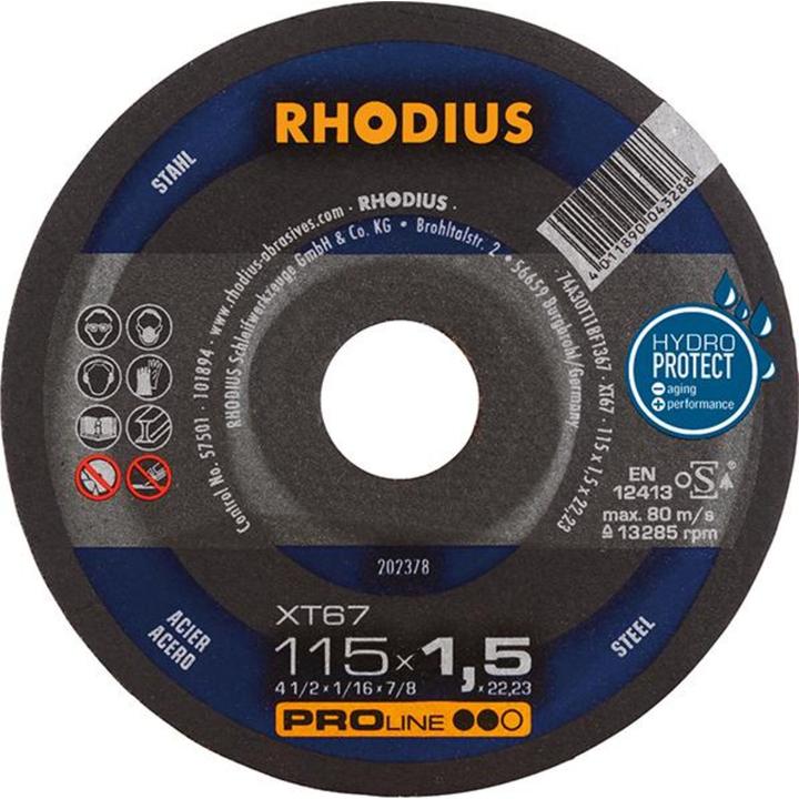 Actual product image Rhodius Cutting discs XT 67 202378 115x1,5x22,23 Extra thin steel