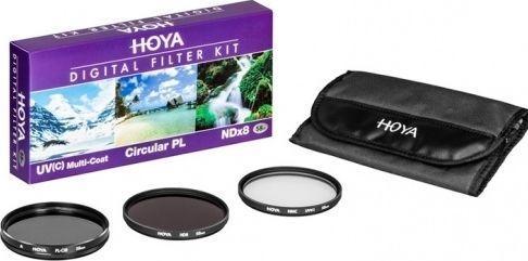 Actual product image Hoya Digital Filter Kit II (UV, CIR-PL & ND8) Filterset (46 mm, Neutral density filter, Polarizing filter, UV filter)