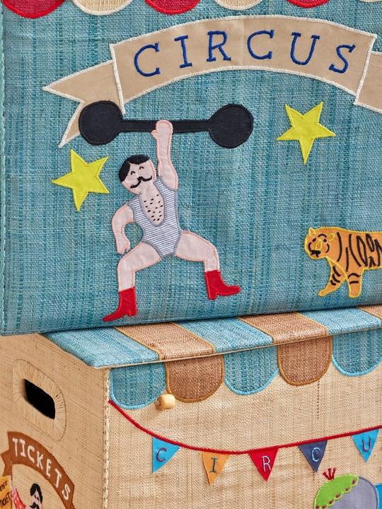 Actual product image Rice - Raffia Storage Box with Circus Theme - Extra Large