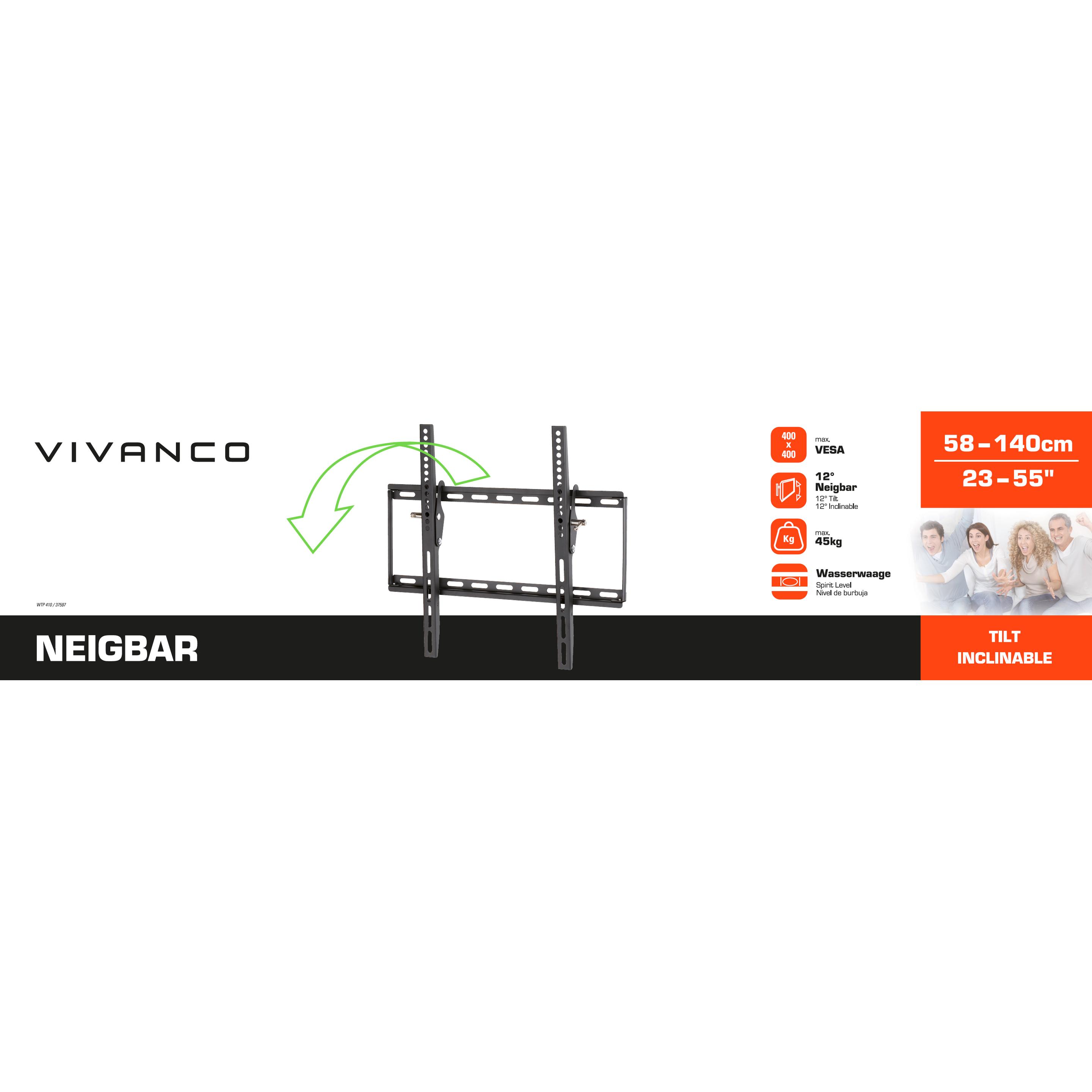 Thumbnail - Vivanco Wtp 410 (Wand, 55", 45 kg), TV Wandhalterung, Schwarz