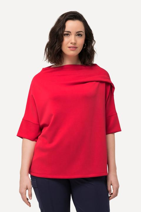 Produktbild Ulla Popken Sweatshirt, Zierfalten, Oversized, Stehkragen, Halbarm (58)